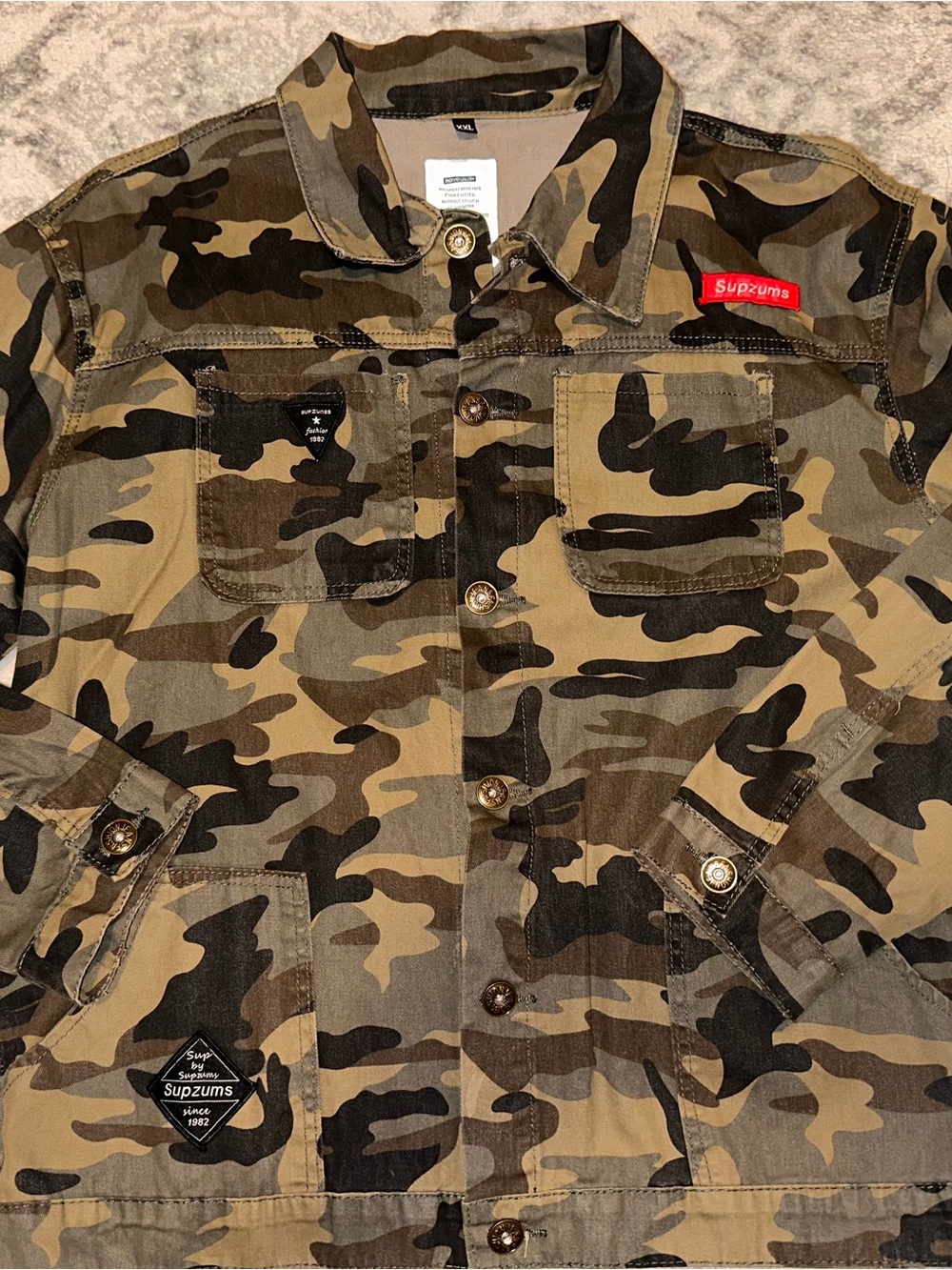 Men's Camouflage Field Jacket in Olive Camo